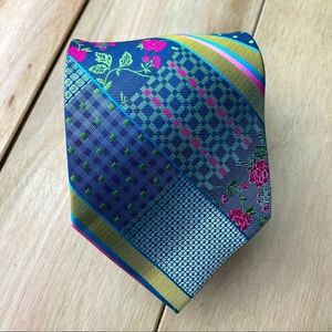 Stacy Adams Colorful Patchwork w/ Flowers Necktie